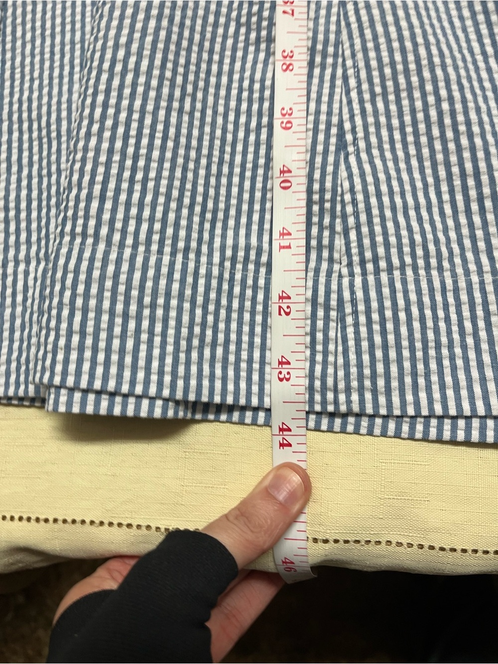 Anne Klein size 12 seersucker blue white midi shirt dress - Picture 4 of 16
